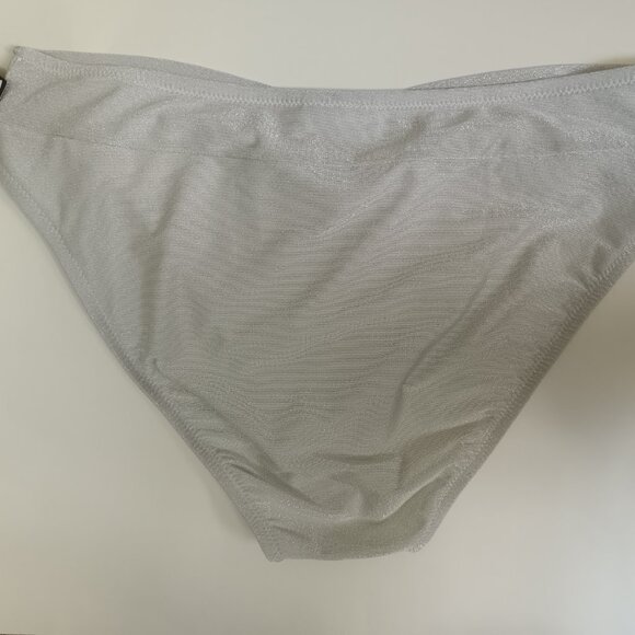 Bar III Womens Shimmer High-Leg Bikin Ivory XL - Picture 4 of 4